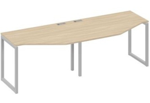 Рабочая станция эргономичная (2х120) Мира Одри, цвет дуб скандинавский + серый