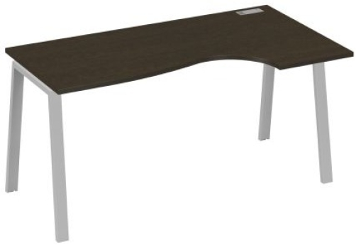 Стол эргономичный правый 160 Мира Трио, цвет венге + серый