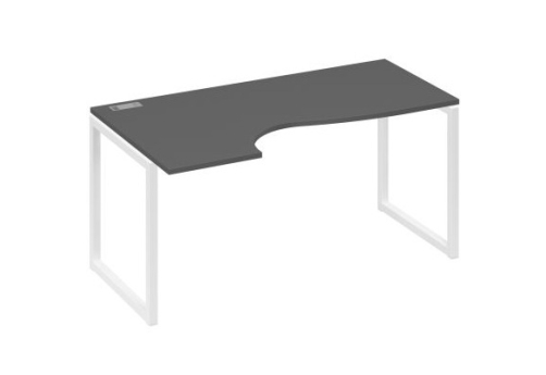 Стол эргономичный левый Мира Одри, цвет антрацит премиум + белый