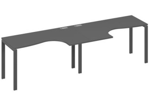 Рабочая станция эргономичная (2х140) Мира Нумо, цвет антрацит премиум + антрацит