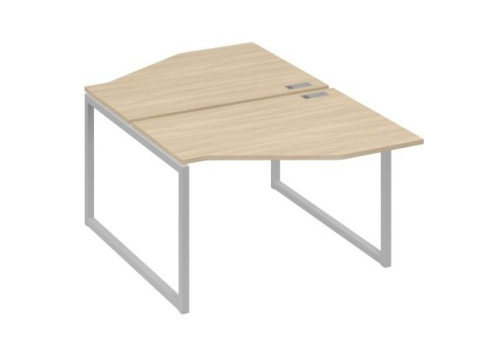 Рабочая станция эргономичная (2х120) Мира Одри, цвет дуб скандинавский + серый