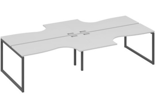 Рабочая станция эргономичная (4х160) Мира Одри, цвет серый + антрацит