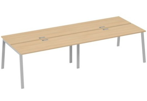 Рабочая станция 4х160 Мира Трио, цвет натуральный дуб + серый