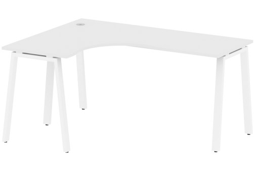 Стол эргономичный левый, цвет белый