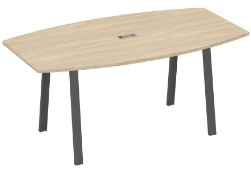 Стол для переговоров Мира Трио, цвет дуб скандинавский + антрацит