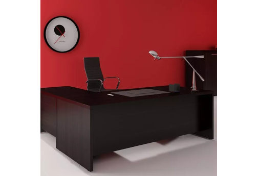 Стол руководителя с боковой приставкой Асти, цвет венге