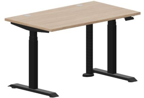Стол регулируемой высоты (2 заглушки) Бенет, цвет светлый дуб + черный