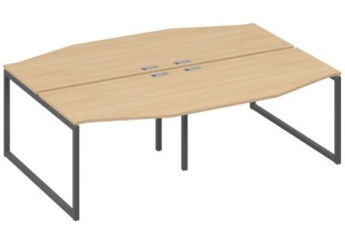 Рабочая станция эргономичная (4х120) Мира Одри, цвет натуральный дуб + антрацит