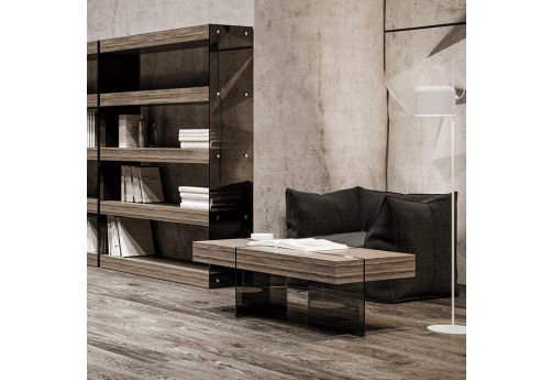 Стол журнальный со стеклом Грандин, цвет лимба темная