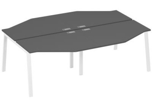 Рабочая станция эргономичная 4х120 Мира Трио, цвет антрацит премиум + белый