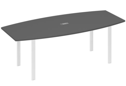 Стол для переговоров фигурный Мира Нумо, цвет антрацит премиум + белый