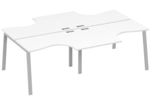 Рабочая станция эргономичная 4х120 Мира Трио, цвет белый премиум + серый