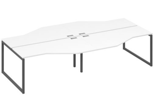 Рабочая станция эргономичная (4х160) Мира Одри, цвет белый премиум + антрацит