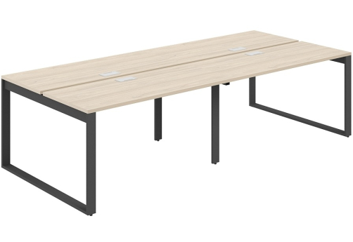 Рабочая станция с лючком Фламинго, цвет акация + антрацит