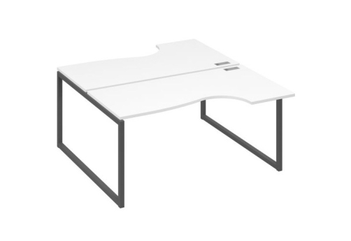 Рабочая станция эргономичная (2х160) Мира Одри, цвет белый премиум + антрацит
