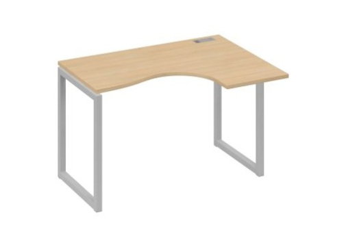 Стол эргономичный правый Мира Одри, цвет натуральный дуб + серый