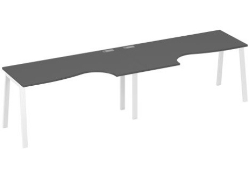 Станция рабочая эргономичная 2х160 Мира Трио, цвет антрацит премиум + белый