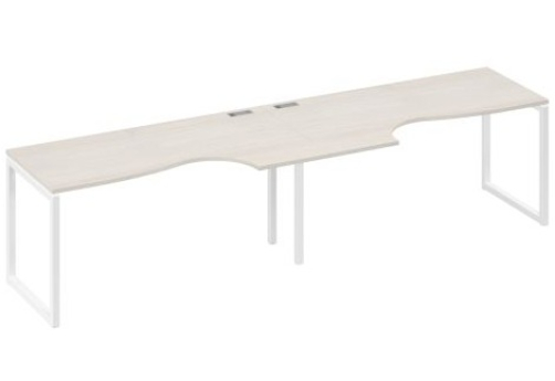 Рабочая станция эргономичная (2х160) Мира Одри, цвет дуб шамони + белый