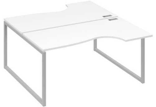 Рабочая станция эргономичная (2х160) Мира Одри, цвет белый премиум + серый