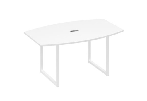 Стол для переговоров фигурный Мира Одри, цвет белый премиум + белый