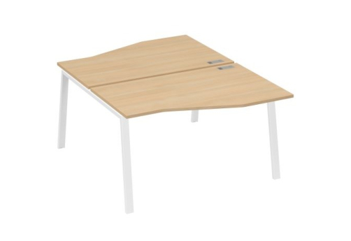 Станция рабочая эргономичная 2х140 Мира Трио, цвет натуральный дуб + белый