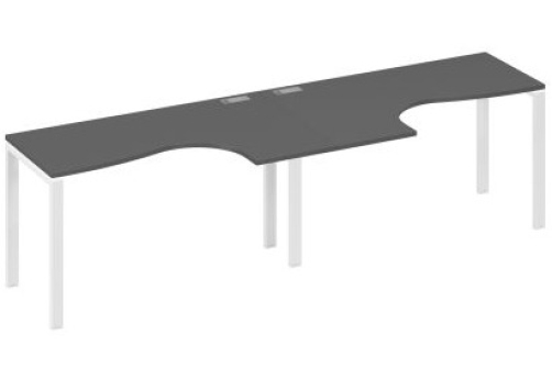 Рабочая станция эргономичная (2х140) Мира Нумо, цвет антрацит премиум + белый