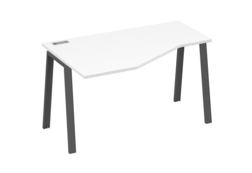 Стол эргономичный левый Мира Трио, цвет белый премиум + антрацит