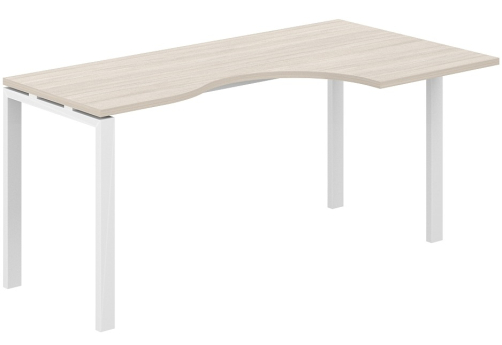 Стол эргономичный правый Индиго Сет, цвет дуб светлый + белый