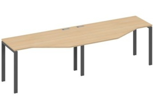 Рабочая станция эргономичная (2х140) Мира Нумо, цвет натуральный дуб + антрацит