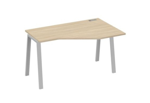 Стол эргономичный правый Мира Трио, цвет дуб скандинавский + серый