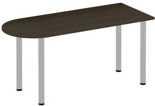 Стол письменный полукруглый на хромированных опорах Тарли Хром, цвет венге