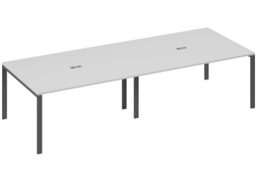 Стол для переговоров прямоугольный Мира Нумо, цвет серый + антрацит