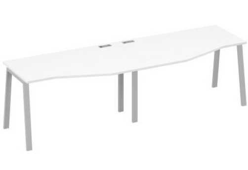 Рабочая станция эргономичная (2х140) Мира Нумо, цвет белый премиум + серый