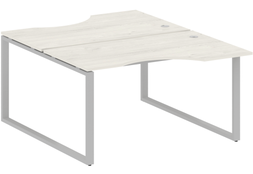 Стол на 2 рабочих места эргономичный, цвет дуб новара