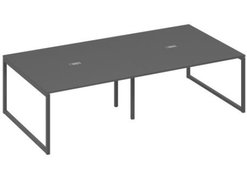 Стол для переговоров прямоугольный Мира Одри, цвет антрацит премиум + антрацит