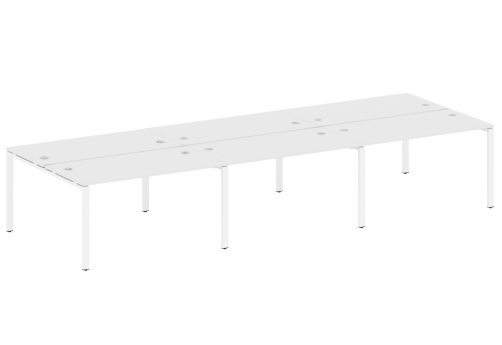 Стол на 6 рабочих мест, цвет белый