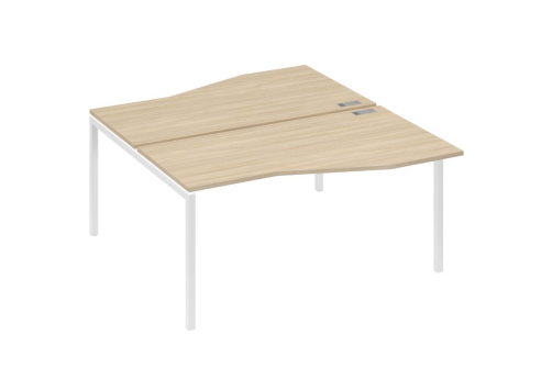 Рабочая станция эргономичная 2х160 Техно Мира Лофт, цвет дуб скандинавский + белый