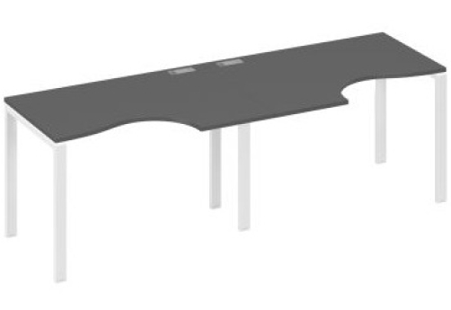 Рабочая станция эргономичная (2х120) Мира Нумо, цвет антрацит премиум + белый