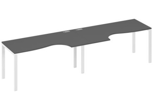 Рабочая станция эргономичная (2х160) Мира Нумо, цвет антрацит премиум + белый