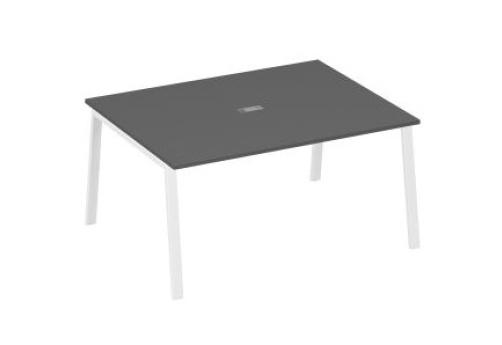 Стол для переговоров Мира Трио, цвет антрацит премиум + белый