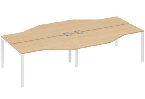 Рабочая станция эргономичная (4х160) Мира Нумо, цвет натуральный дуб + белый