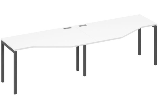 Рабочая станция эргономичная 2х140 Техно Мира Лофт, цвет белый премиум + антрацит