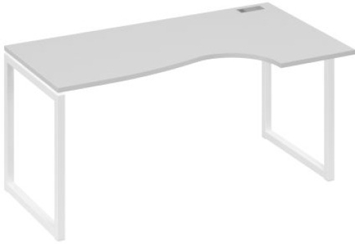 Стол эргономичный правый Мира Одри, цвет серый + белый