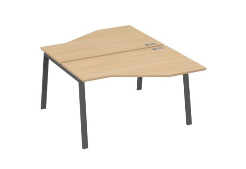 Рабочая станция эргономичная 2х140 Мира Трио, цвет натуральный дуб + антрацит