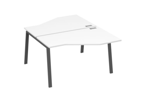 Рабочая станция эргономичная 2х140 Мира Трио, цвет белый премиум + антрацит