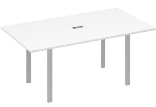 Стол для переговоров прямоугольный Мира Нумо, цвет белый премиум + серый