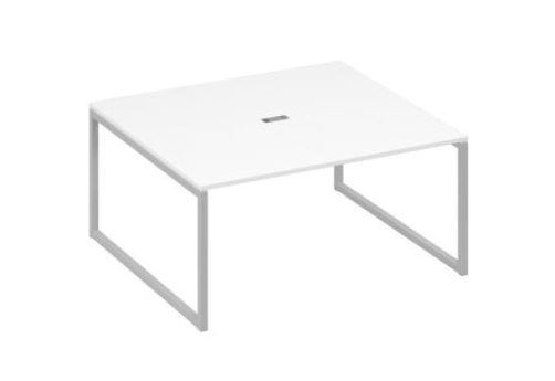 Стол для переговоров прямоугольный Мира Одри, цвет белый премиум + серый