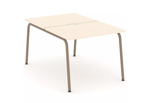 Рабочая станция на 2 места (с вырезом под провода), цвет сатин