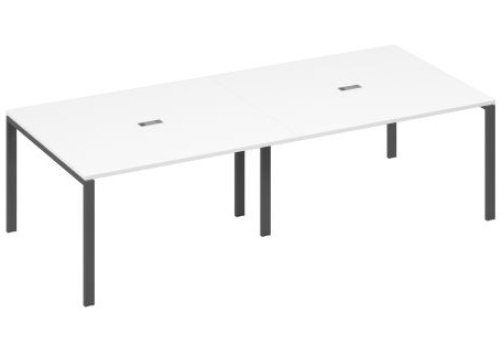 Стол для переговоров прямоугольный Мира Нумо, цвет белый премиум + антрацит