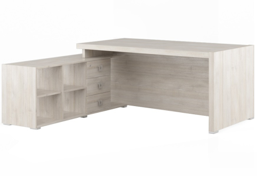 Стол письменный на опорной тумбе, цвет светлый дуб